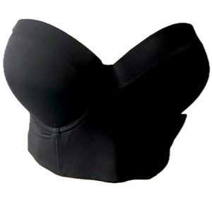 Lively Black Bandeau with Sweetheart Neckline